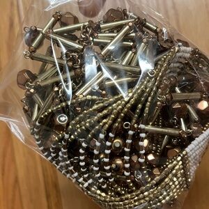 2 Gold Tone Beaded Fringe Necklaces